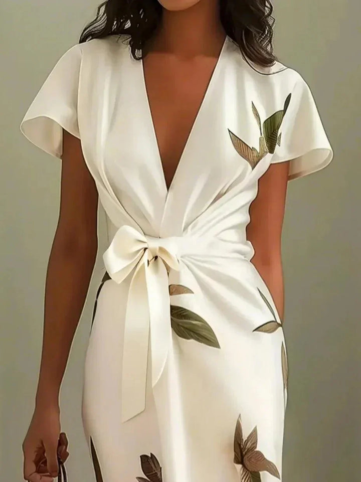 Elin™ - Elegant Wrap Dress with Floral Pattern