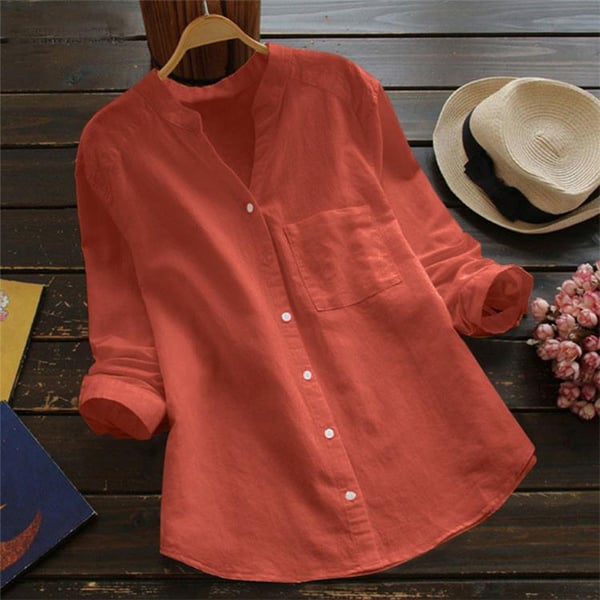 Aloyse Women's Shirt – Comfortable Breathable Linen-Cotton Blend & Relaxed Fit