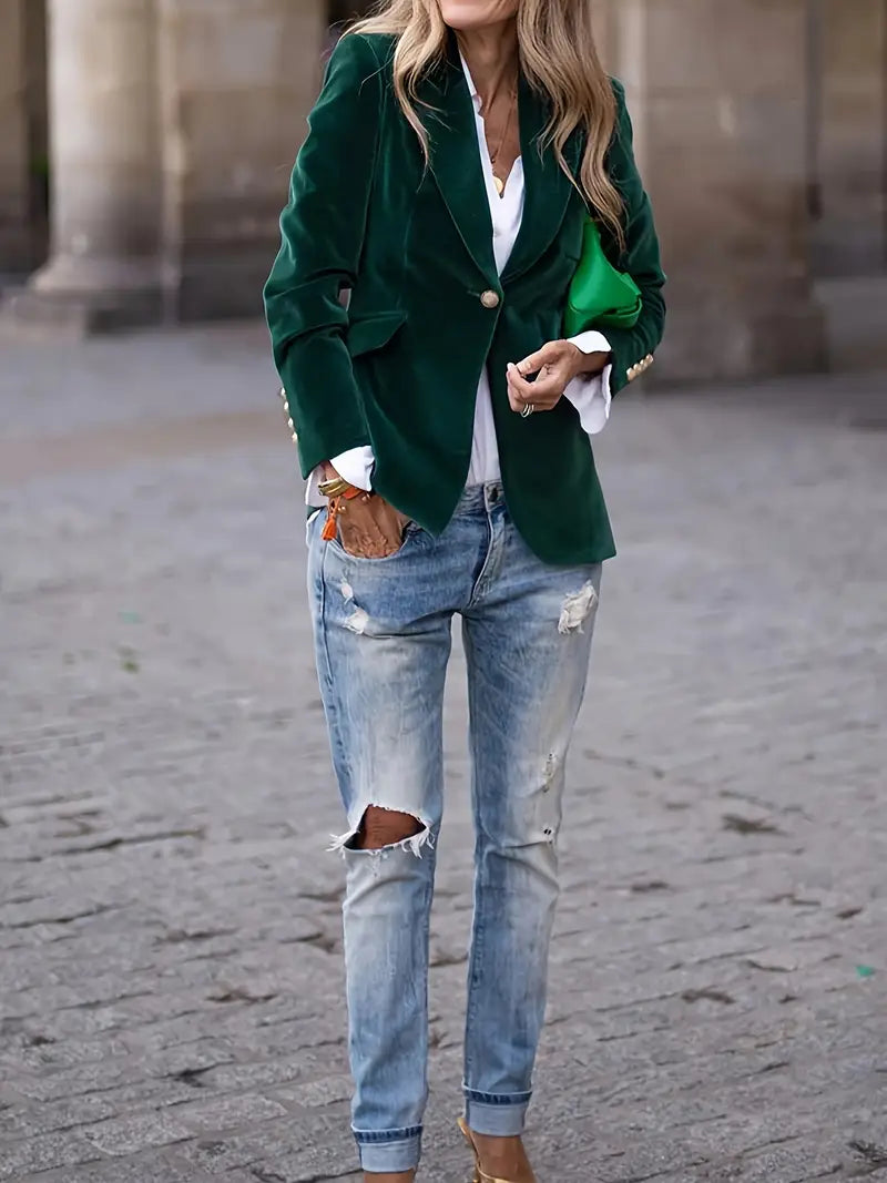 Carole™ | Elegant Velvet Blazer