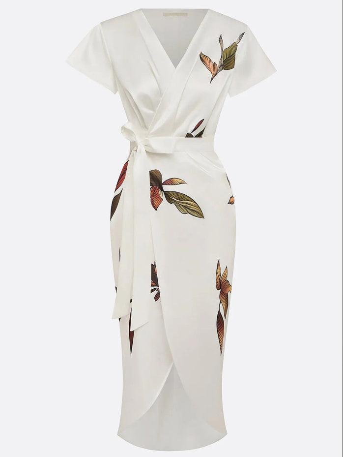 Elin™ - Elegant Wrap Dress with Floral Pattern