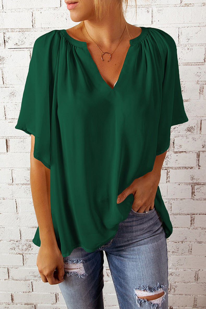 Samara Women's T-Shirt – Casual Short Sleeve Top in Soft Knit with Loose Fit