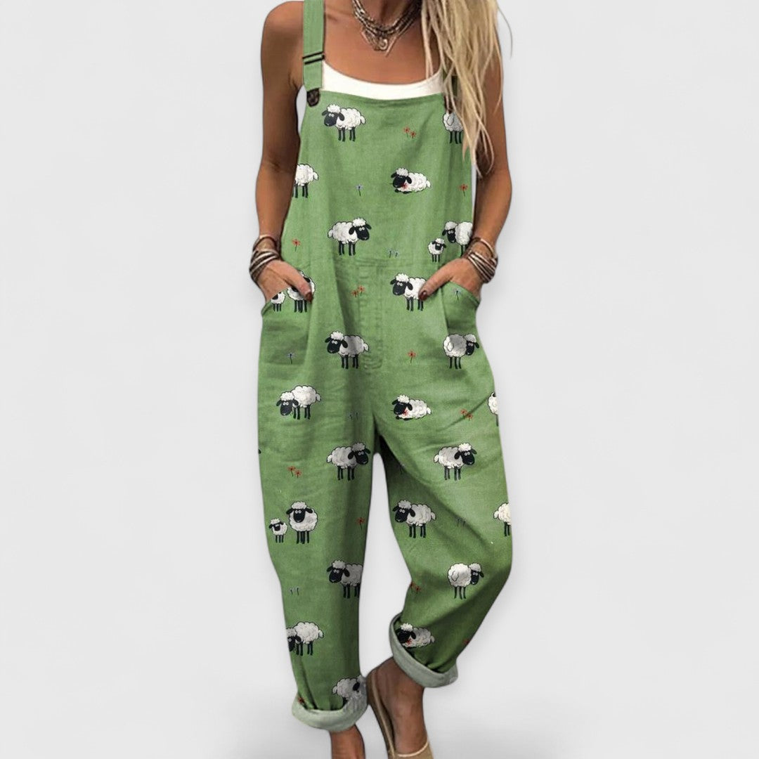 Comfortable Printed Overalls