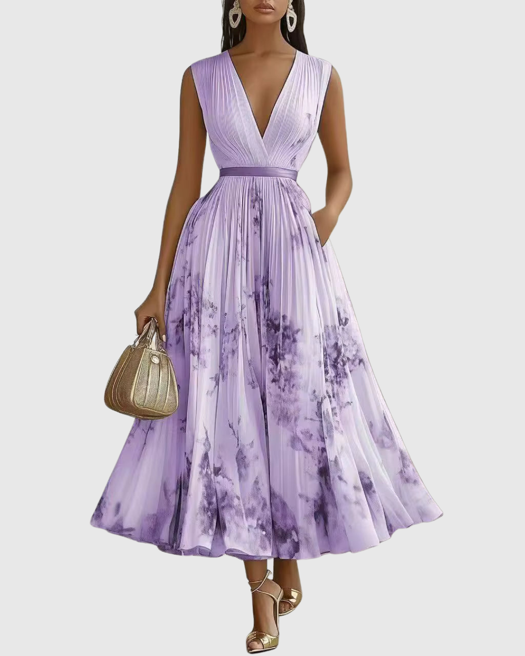 Siena™ - Elegant Pleated Maxi Dress