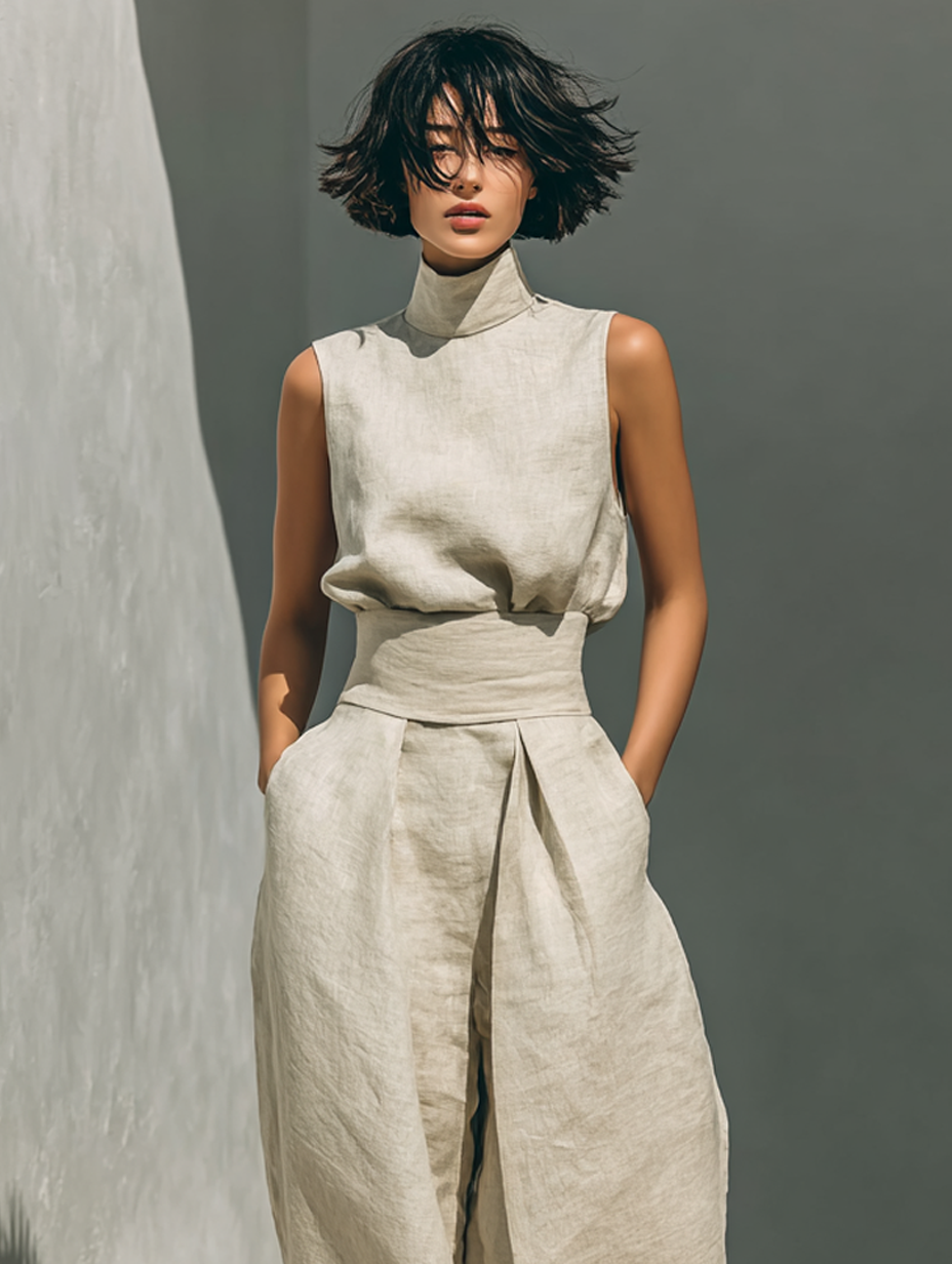 Maria – Linen & Cotton Set Natural Elegance