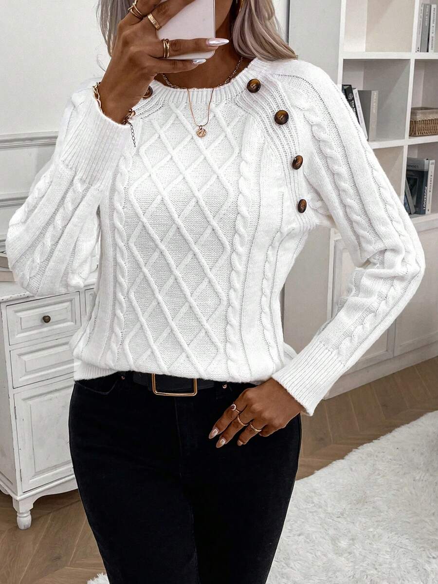 Betsy™ | Button-Detail Cable Jumper