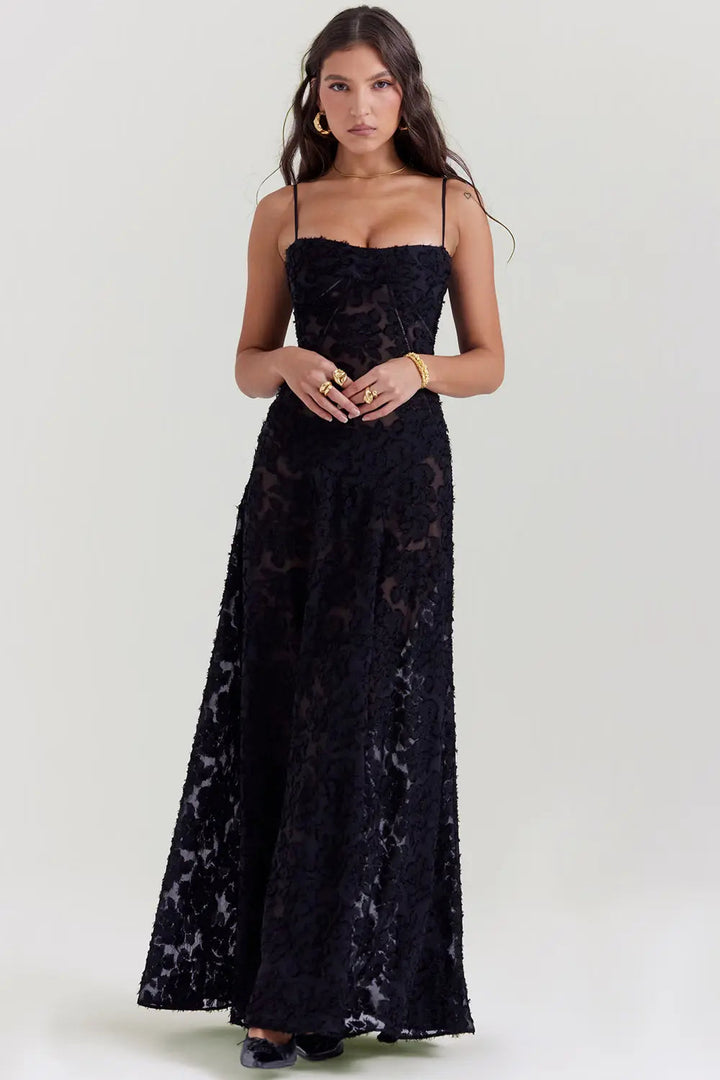 Gretchen™ | Long Summer Dress with Open Back and Adjustable Straps