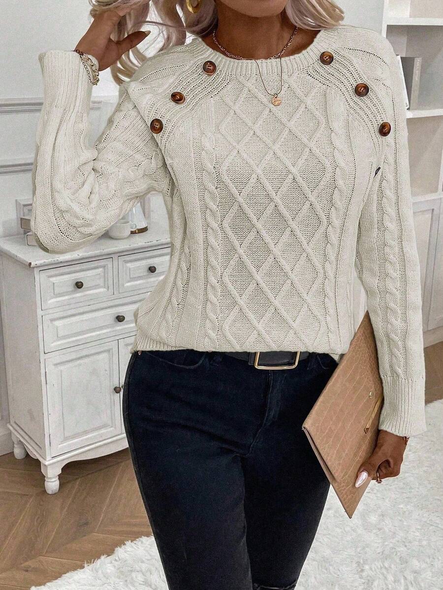 Betsy™ | Button-Detail Cable Jumper