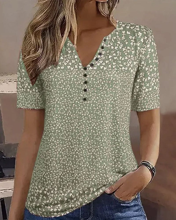 Summer Women's Naomi - Floral Print T-Shirt with Short Sleeves & Comfortable Stretch Fit