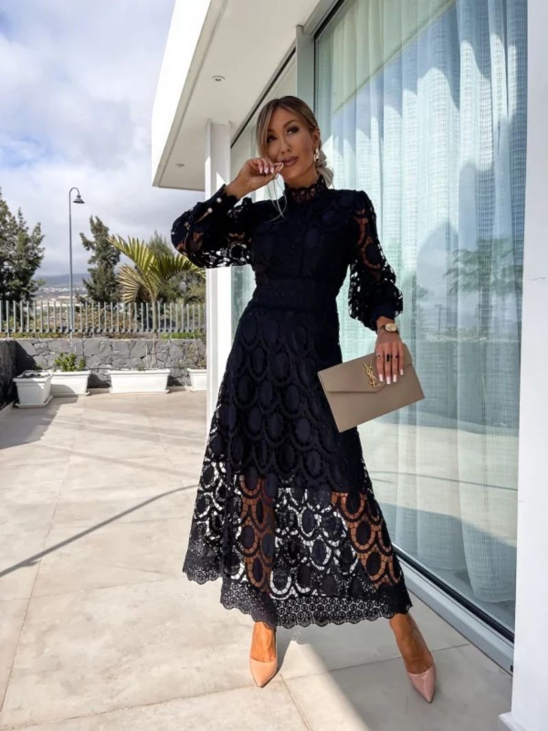 Celeste Elegant Women's Dress – Lace Dress with Long Sleeves for Chic Evenings