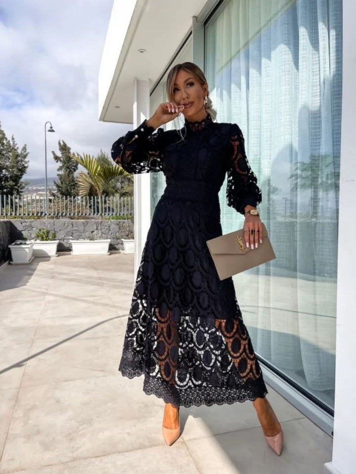 Celeste Elegant Women's Dress – Lace Dress with Long Sleeves for Chic Evenings