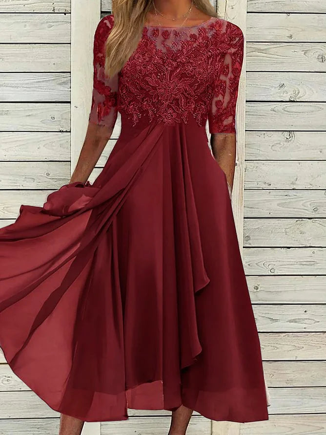 Puck™ - Elegant Midi Dress Made of Lace