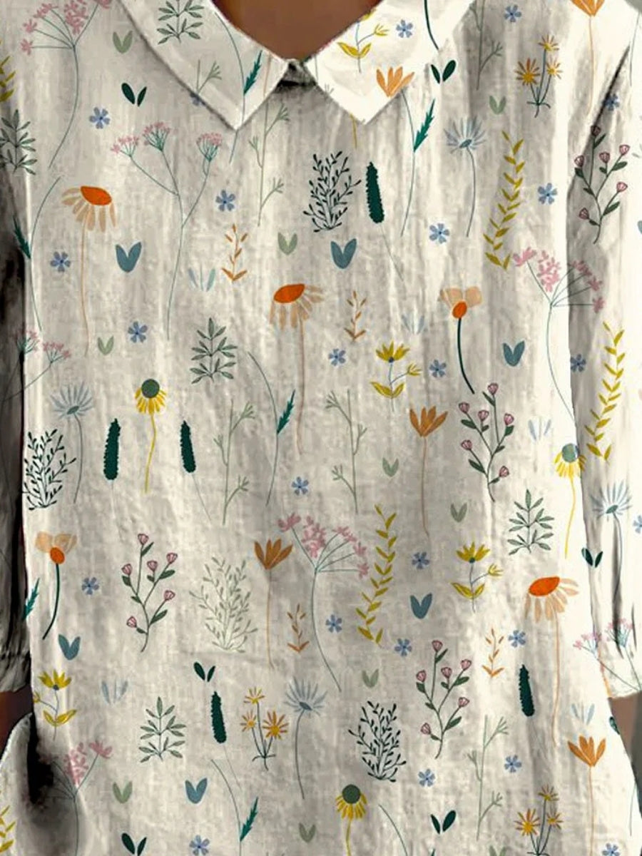 Alina Blouse for Women – Lightweight Blouse with Wildflower Print & Relaxed Fit for Summer