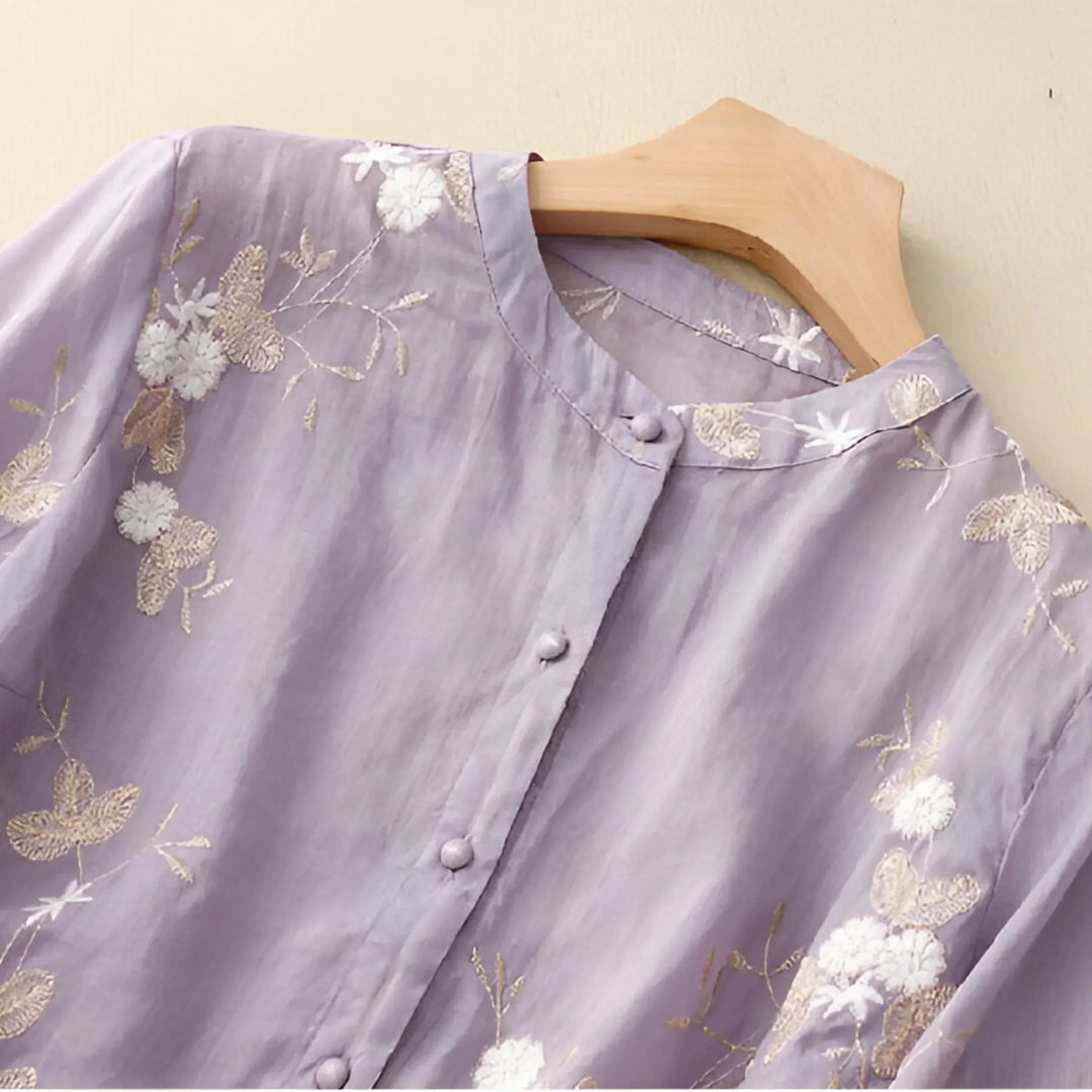 Emily Blouse for Women – Elegant Floral Blouse in Airy Fabric with Classic Cut