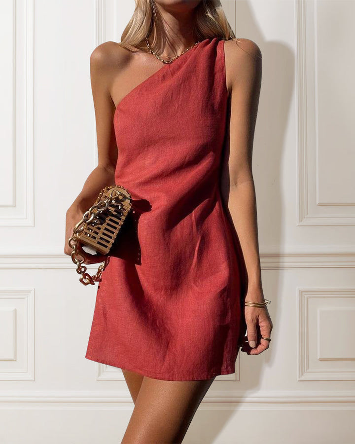 Emelia Cocktail Dress for Women – Asymmetric Elegance & Comfort in Flowing Fabric