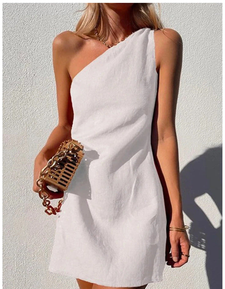 Emelia Cocktail Dress for Women – Asymmetric Elegance & Comfort in Flowing Fabric