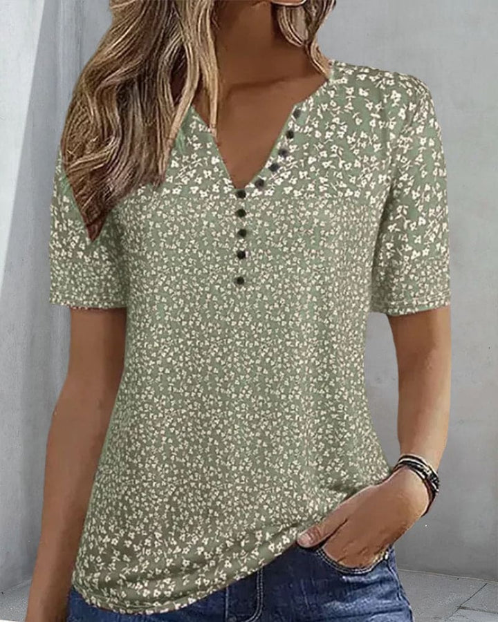 Summer Women's Naomi - Floral Print T-Shirt with Short Sleeves & Comfortable Stretch Fit