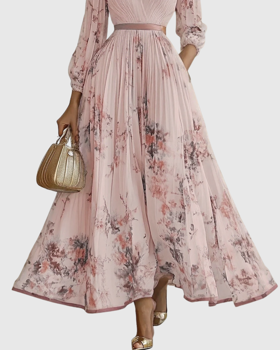 Siena™ - Elegant Pleated Maxi Dress