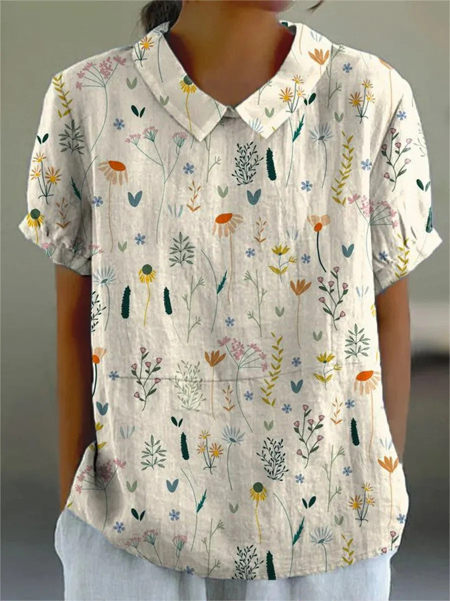 Alina Blouse for Women – Lightweight Blouse with Wildflower Print & Relaxed Fit for Summer