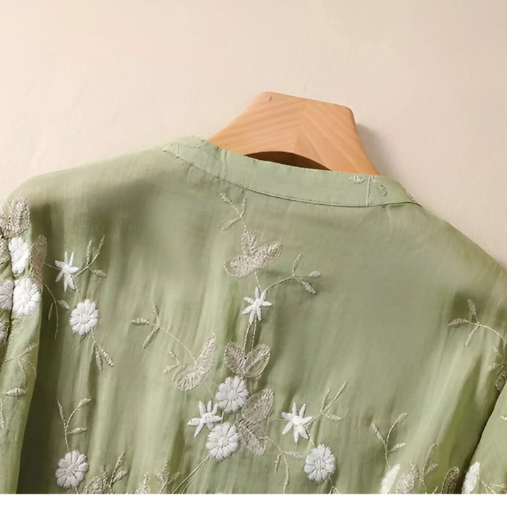 Emily Blouse for Women – Elegant Floral Blouse in Airy Fabric with Classic Cut