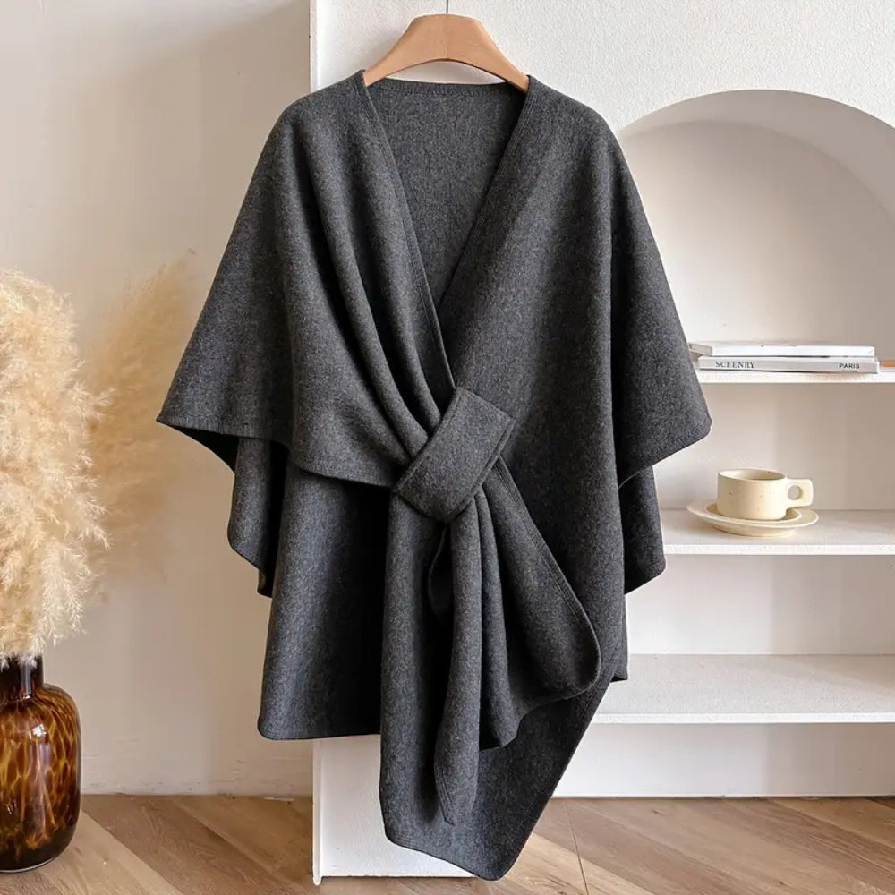 Vivian Cape Coat for Women – Elegant Winter Poncho Windbreaker in Soft & Warm Microfibers
