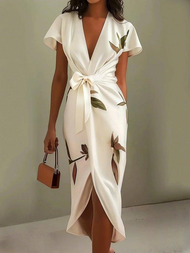 Elin™ - Elegant Wrap Dress with Floral Pattern