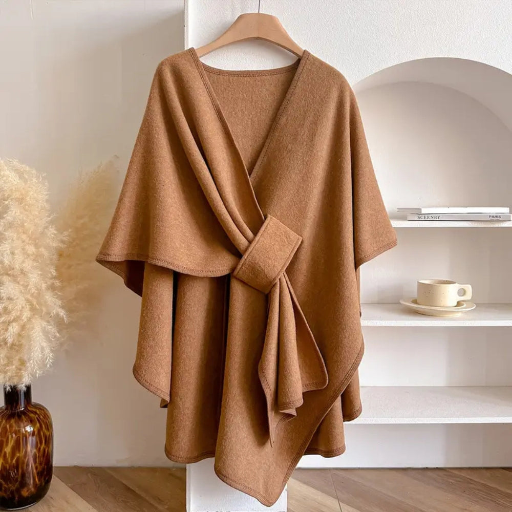 Vivian Cape Coat for Women – Elegant Winter Poncho Windbreaker in Soft & Warm Microfibers