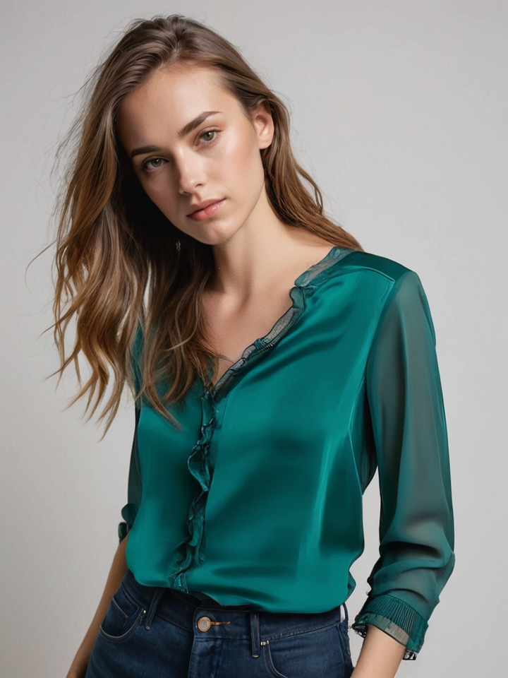 Erin Blouse for Women - Elegant Long Sleeve Top in Classic Colors with a Comfortable Fit
