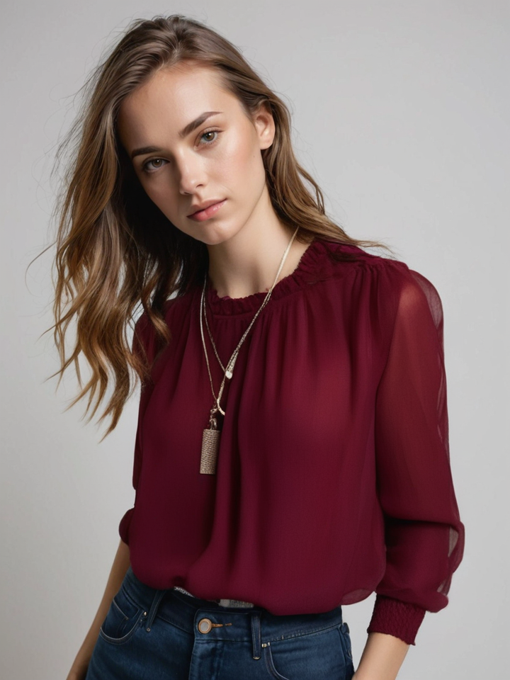 Erin Blouse for Women - Elegant Long Sleeve Top in Classic Colors with a Comfortable Fit