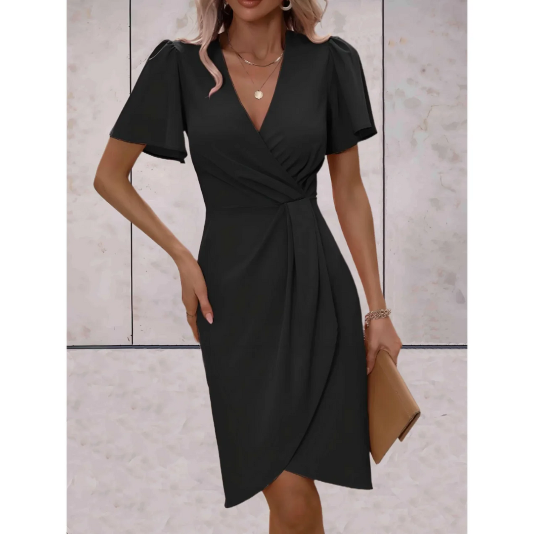 Brenda Wrap Dress for Women – Elegant Dress with Flowing Sleeves & V-Neck for Evenings