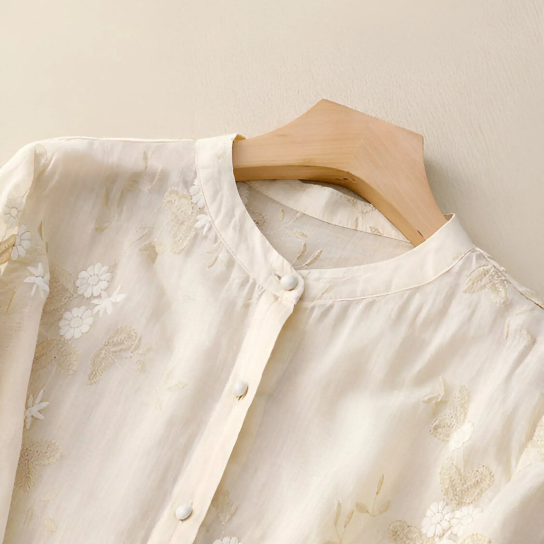 Emily Blouse for Women – Elegant Floral Blouse in Airy Fabric with Classic Cut