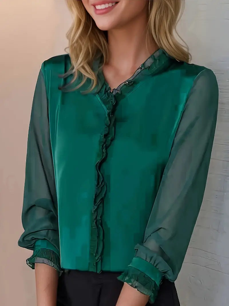 Erin Blouse for Women - Elegant Long Sleeve Top in Classic Colors with a Comfortable Fit