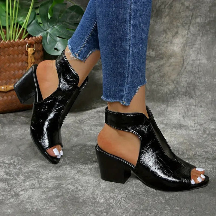 EVA - Perforated Sandal with Wide Heel