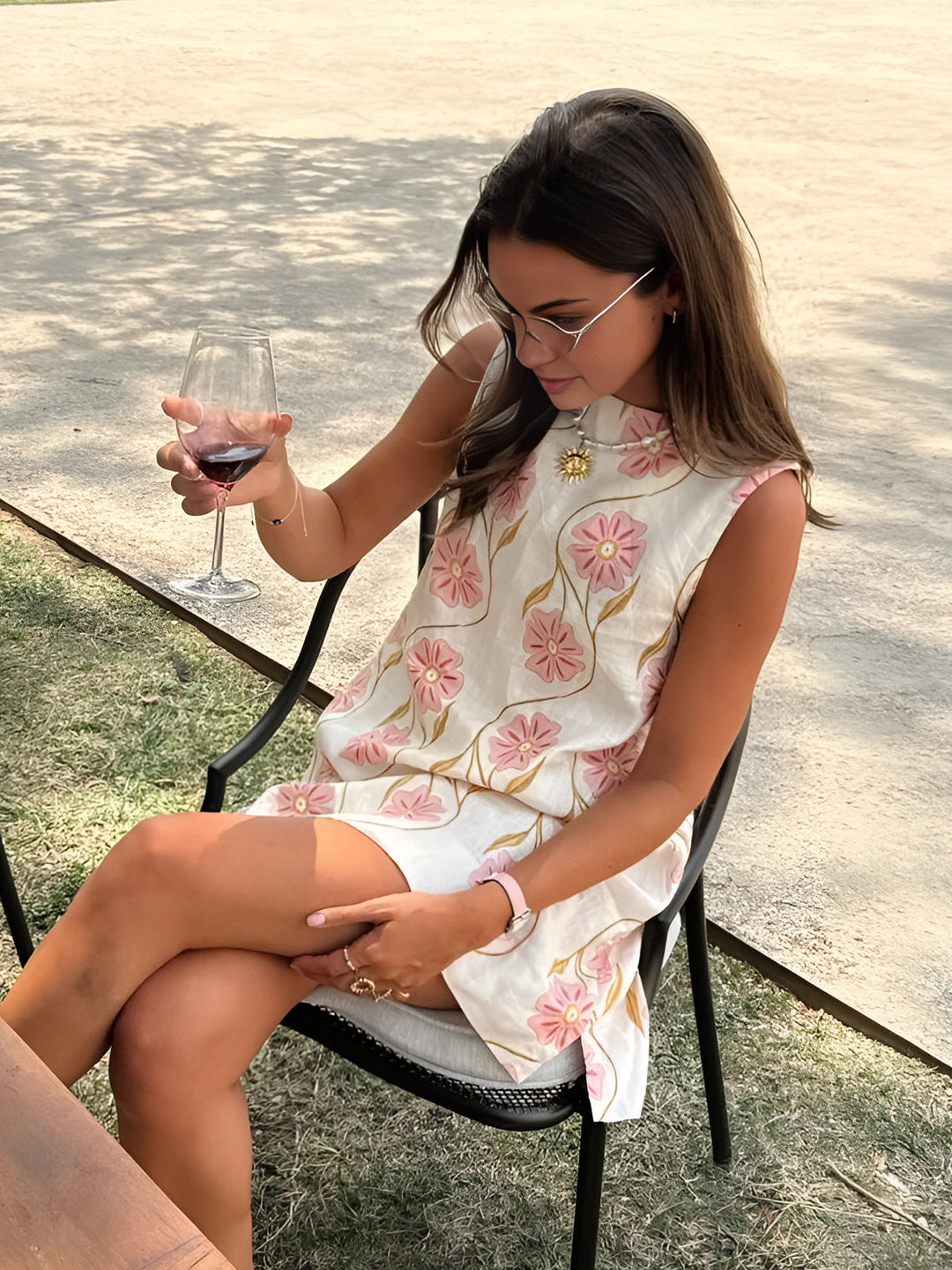 Paris Summer Dress for Women – Sleeveless A-Line Linen Blend Dress for a Light & Elegant Look