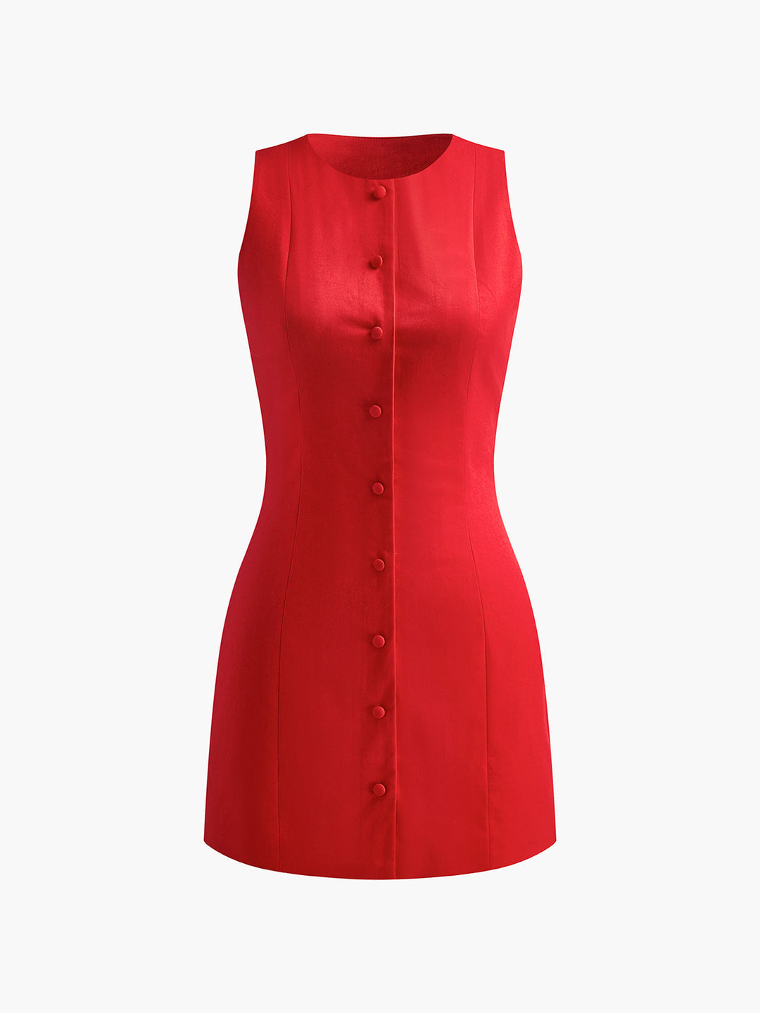 Cleo Women's Summer Dress – Short Sleeveless Dress with Button Detail & Casual Elegant Look