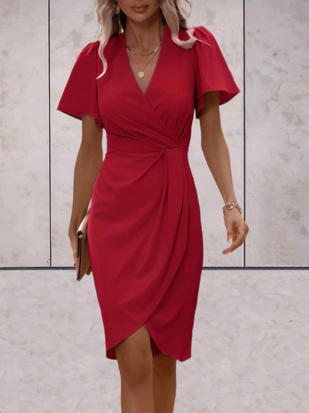 Harper Women's Wrap Dress – Elegant Crossed Dress with V-Neck & Adjustable Fit for Any Occasion