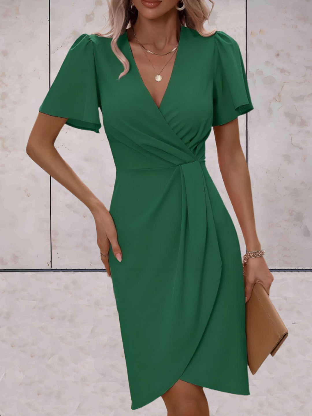 Harper Women's Wrap Dress – Elegant Crossed Dress with V-Neck & Adjustable Fit for Any Occasion