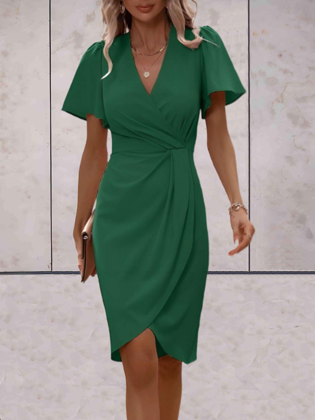 Harper Women's Wrap Dress – Elegant Crossed Dress with V-Neck & Adjustable Fit for Any Occasion
