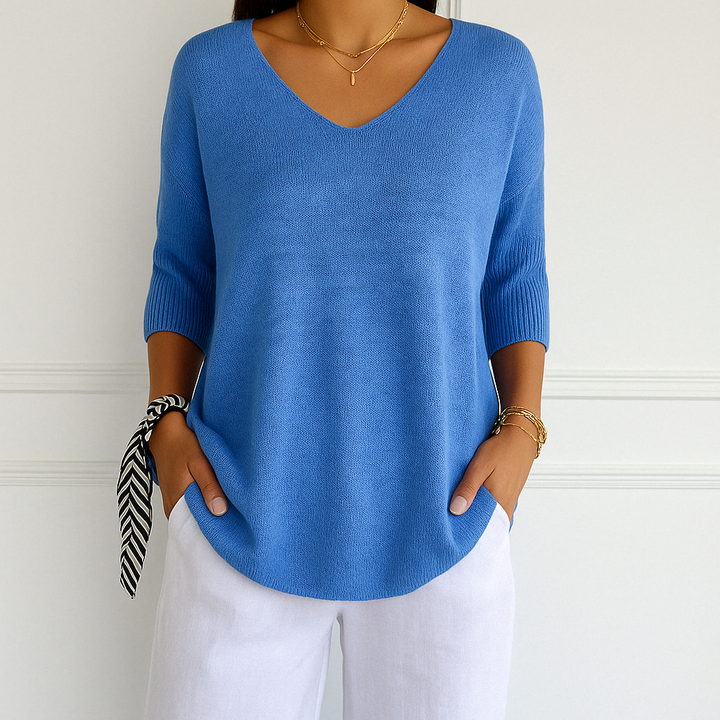 Coraline V-Neck Sweater for Women – Fine Knit, Soft & Elegant for a Refined Style
