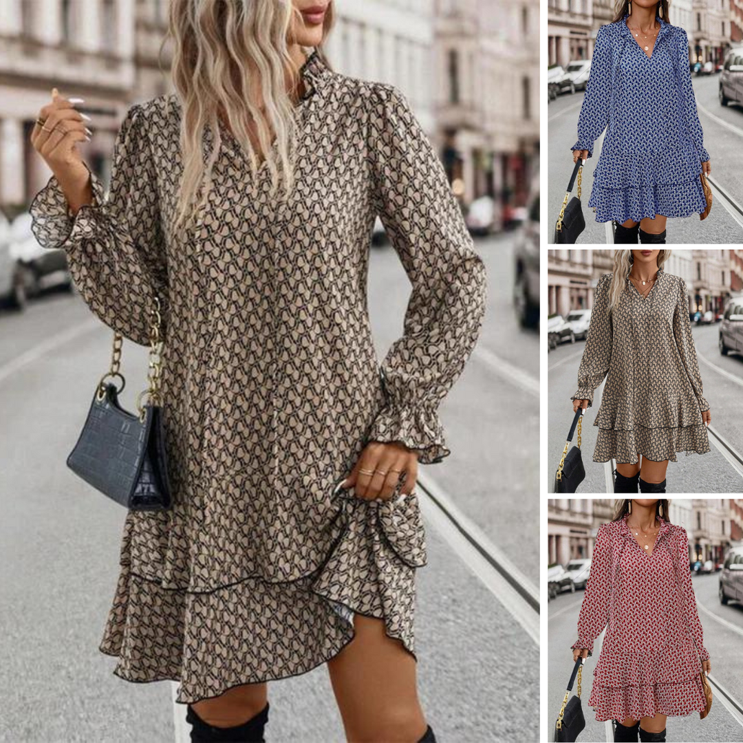Women's Stella Dress – Elegant Long Sleeve Dress with Relaxed Fit and Timeless Style