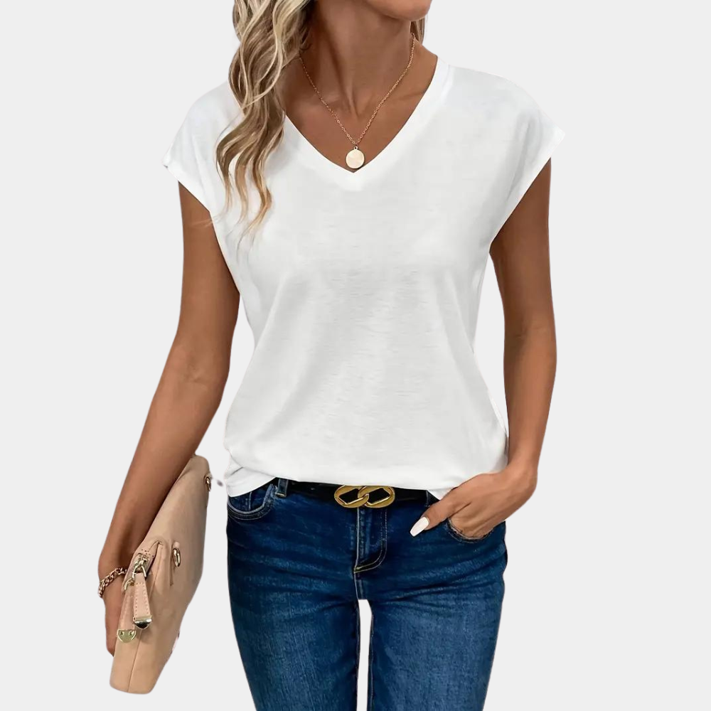 Nahla Women's T-Shirt – V-Neck, Lightweight & Breathable Fabric for Everyday Comfort