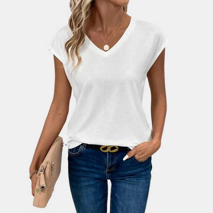 Nahla Women's T-Shirt – V-Neck, Lightweight & Breathable Fabric for Everyday Comfort