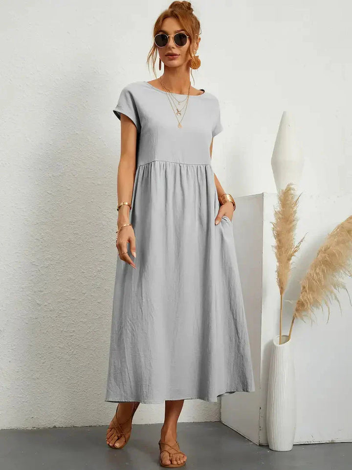 Melody Long Dress for Women – Lightweight Summer Dress in Cotton Blend with Elegant Cut & Timeless Style