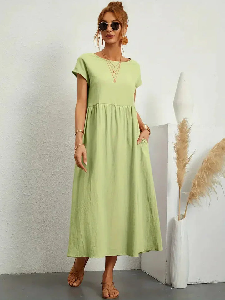 Melody Long Dress for Women – Lightweight Summer Dress in Cotton Blend with Elegant Cut & Timeless Style