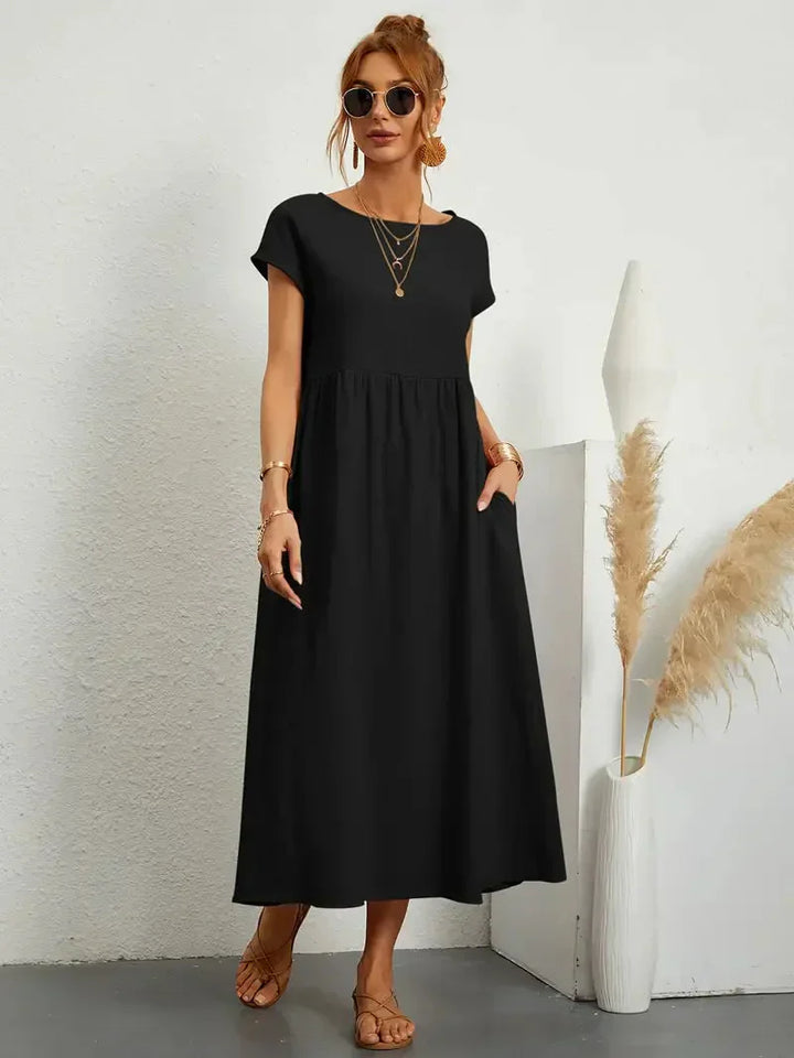 Melody Long Dress for Women – Lightweight Summer Dress in Cotton Blend with Elegant Cut & Timeless Style