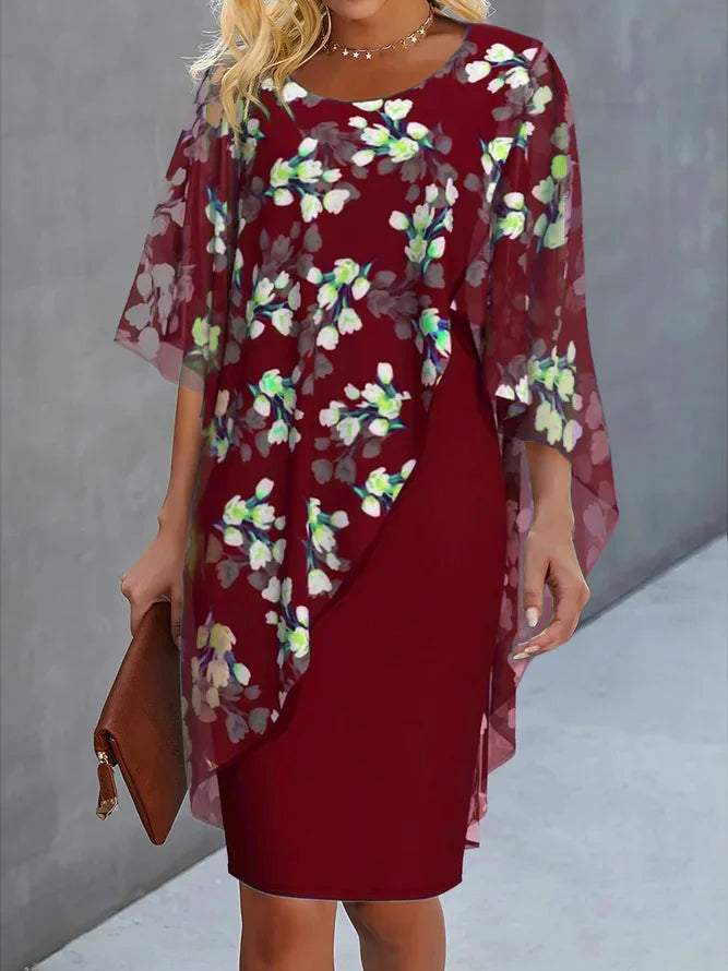 Lysiane Women's Chiffon Dress – Floral Elegance & Light Comfort for Various Occasions