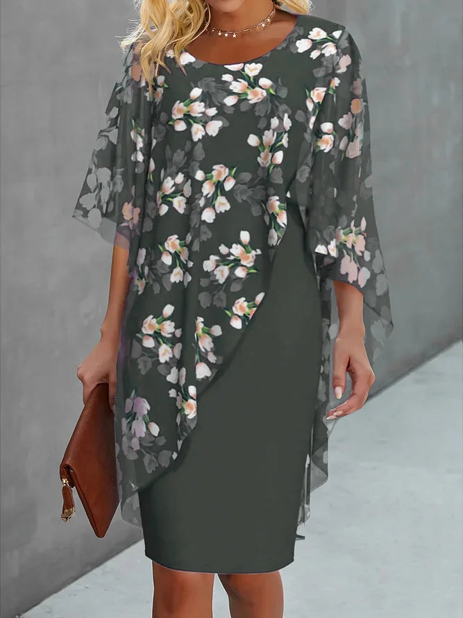 Lysiane Women's Chiffon Dress – Floral Elegance & Light Comfort for Various Occasions