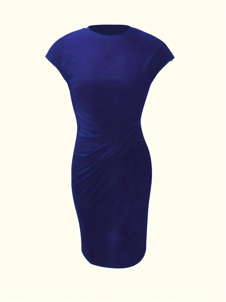 Mylène Midi Dress for Women – Elegant Flattering Cut & Round Neck, Available in Multiple Colors