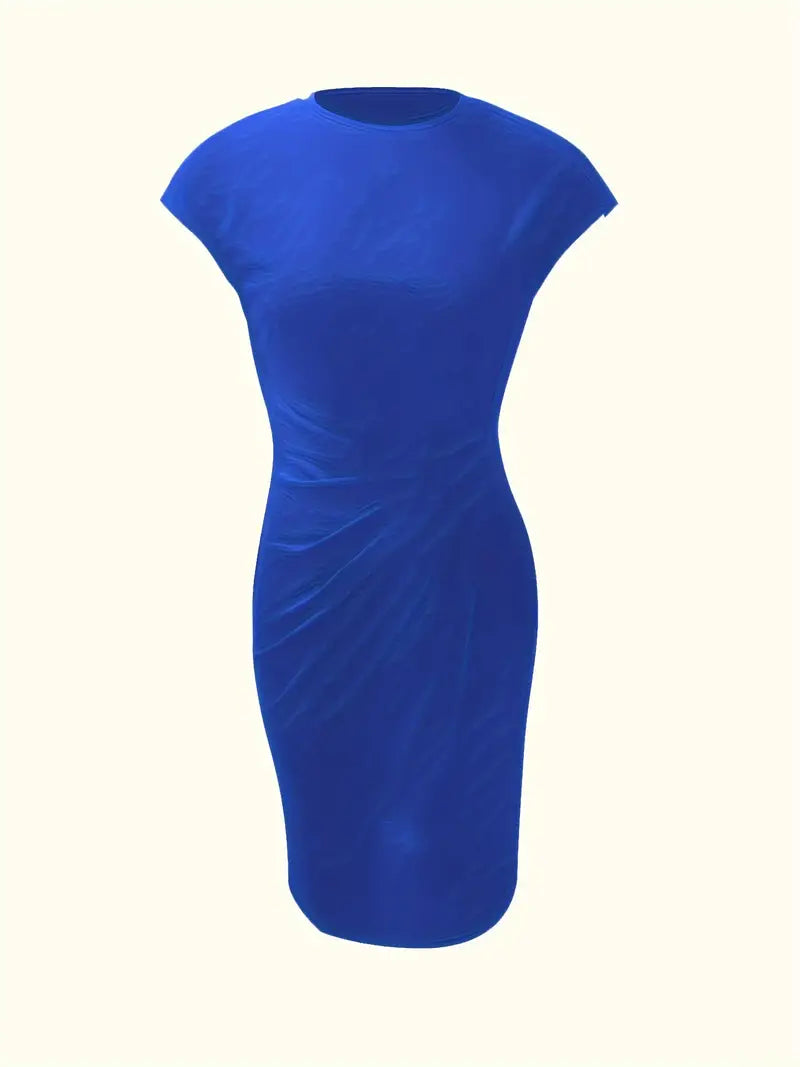 Mylène Midi Dress for Women – Elegant Flattering Cut & Round Neck, Available in Multiple Colors