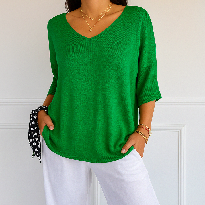 Coraline V-Neck Sweater for Women – Fine Knit, Soft & Elegant for a Refined Style