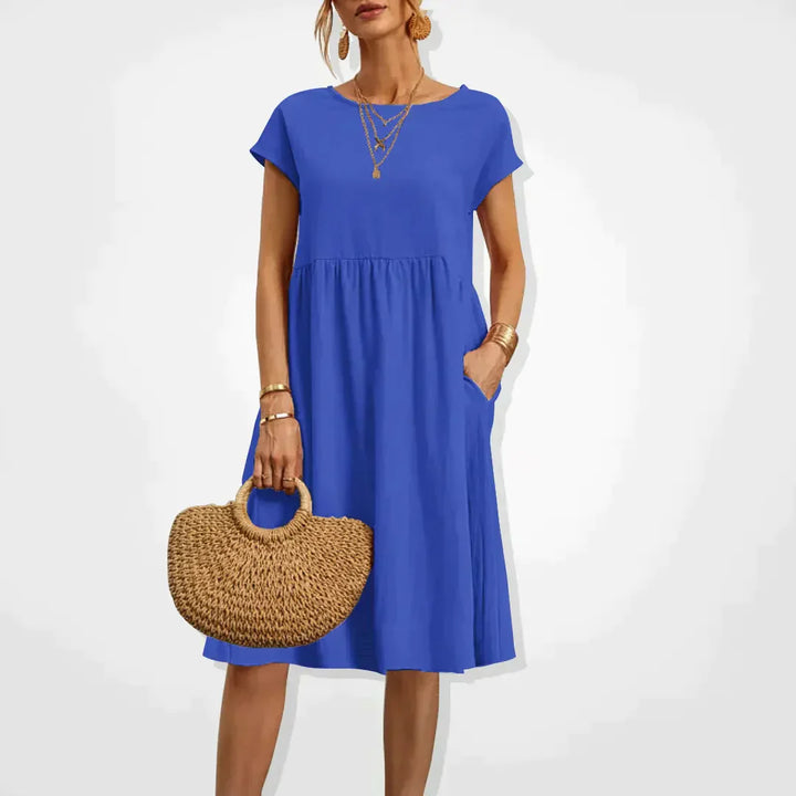 Summer Dress for Women Aria – Comfortable Empire Dress with Pockets & Light Short Sleeves